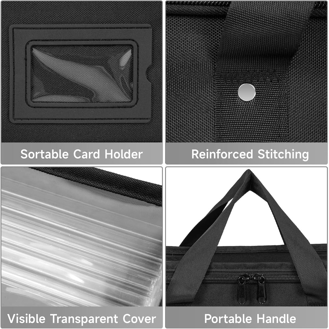 2 Pack CD Storage Boxes, CD Case Holder Organizer with Clear PVC Lid and Index Labels- 13.4"x 6.3"x 5.5" CDs Storage Holder Bags, Each Hold up to 31 CDs Jewel Cases or 170 Discs