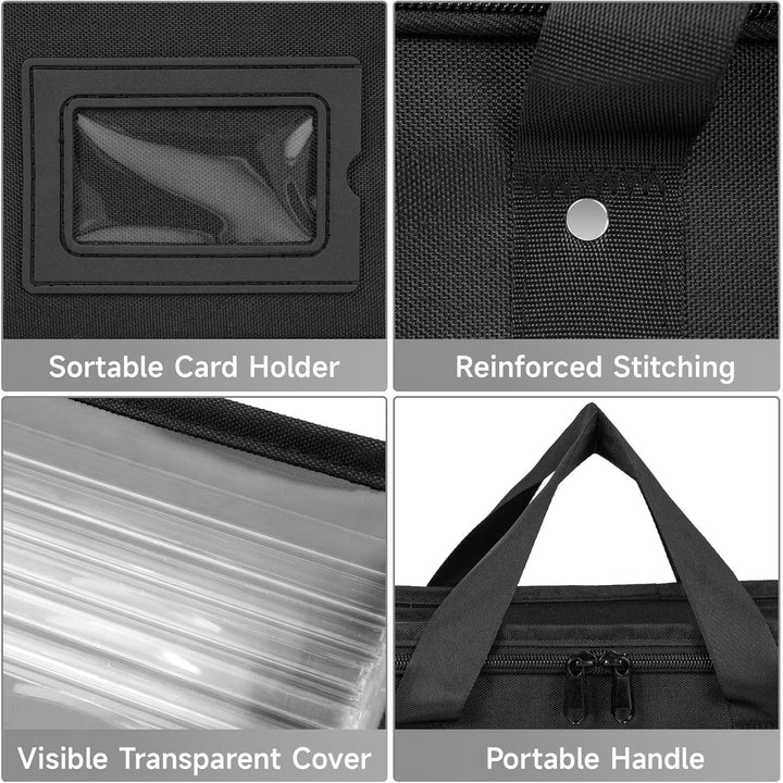 6 Pack CD Storage Boxes, CD Case Holder Organizer with Clear PVC Lid and Index Labels- 13.4"x 6.3"x 5.5" CDs Storage Holder Bags, Each Hold up to 31 CDs Jewel Cases or 170 Discs -6 Pack