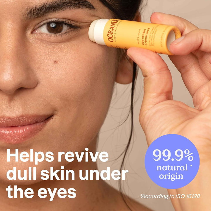 ATTITUDE Oceanly Eye Cream Stick, Made in Canada, EWG Verified, Plastic-free, Plant & Mineral-Based Ingredients, Vegan Beauty Products, PHYTO GLOW, Unscented, 8.5 grams