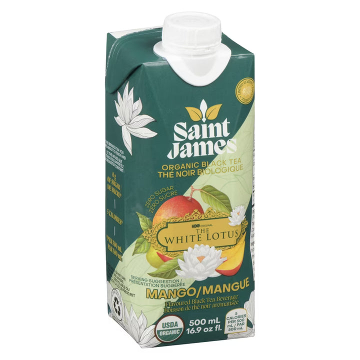 Saint James White Lotus Organic Black Tea, Mango 500ml