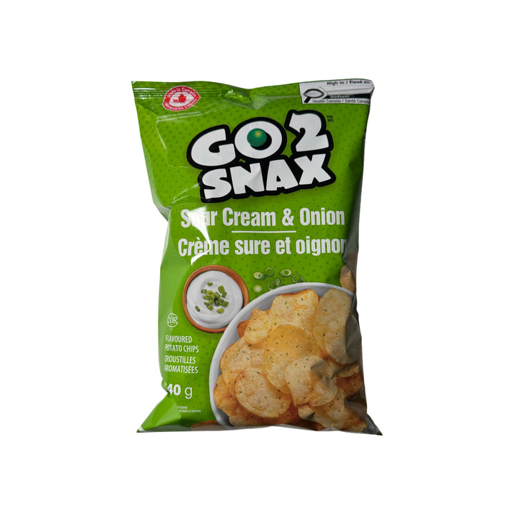 Go2Snax Soure Cream & Onion Potato Chips, 140g