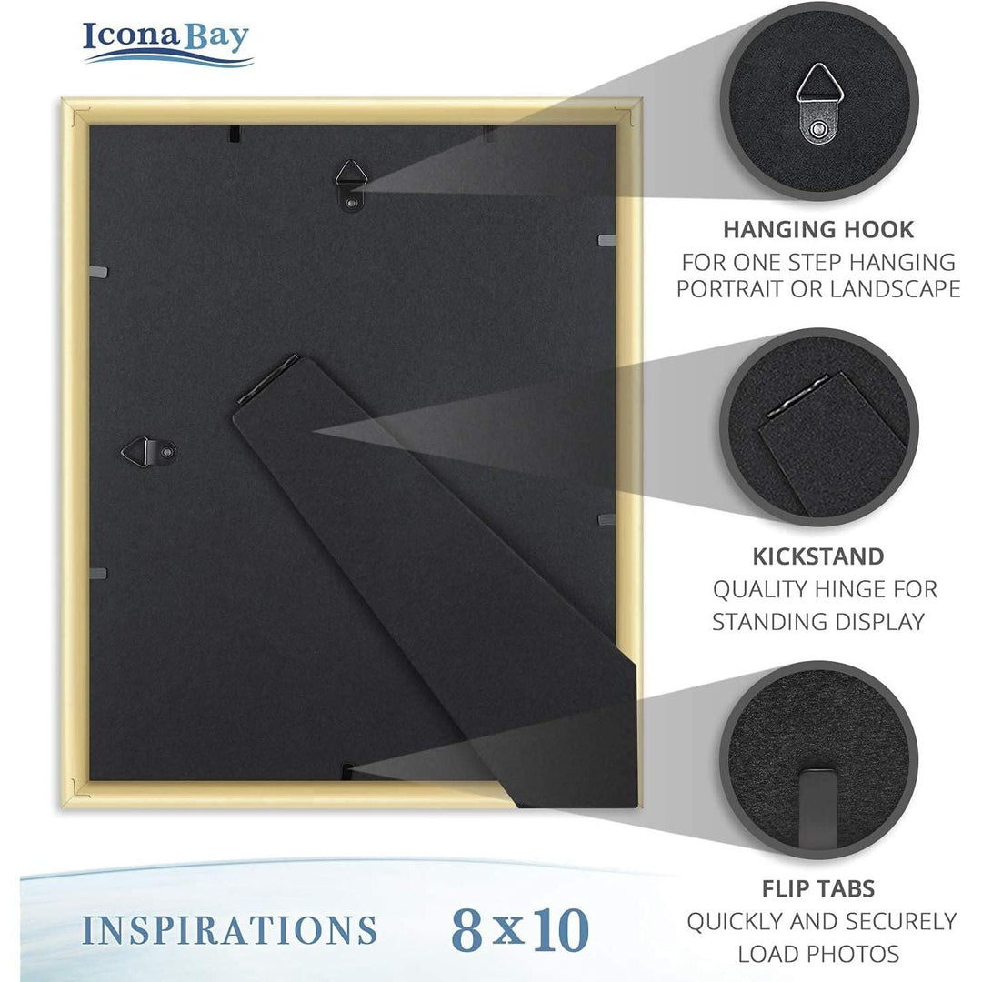 8x10 (20x25 cm) Picture Frames , Beautifully Detailed Molding, Contemporary Picture Frame Set, Wall Mount or Table Top, Inspirations Collection, (Gold, 6 Pack) - Just Closeouts Canada Inc.669002365458