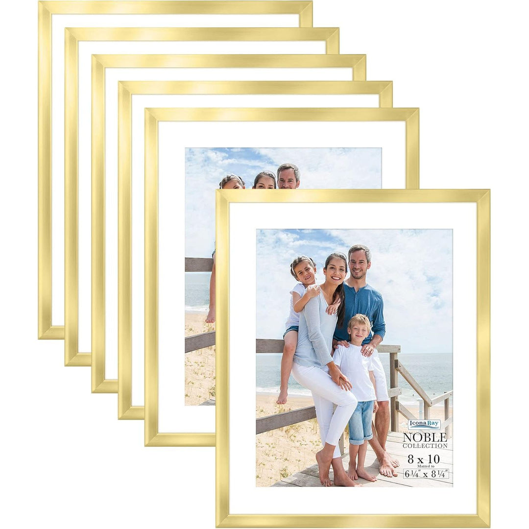 8x10 (20x25 cm) Picture Frames, Modern Professional Frame Set, Noble Collection, (Gold, 6 Pack) - Just Closeouts Canada Inc.00810023782018