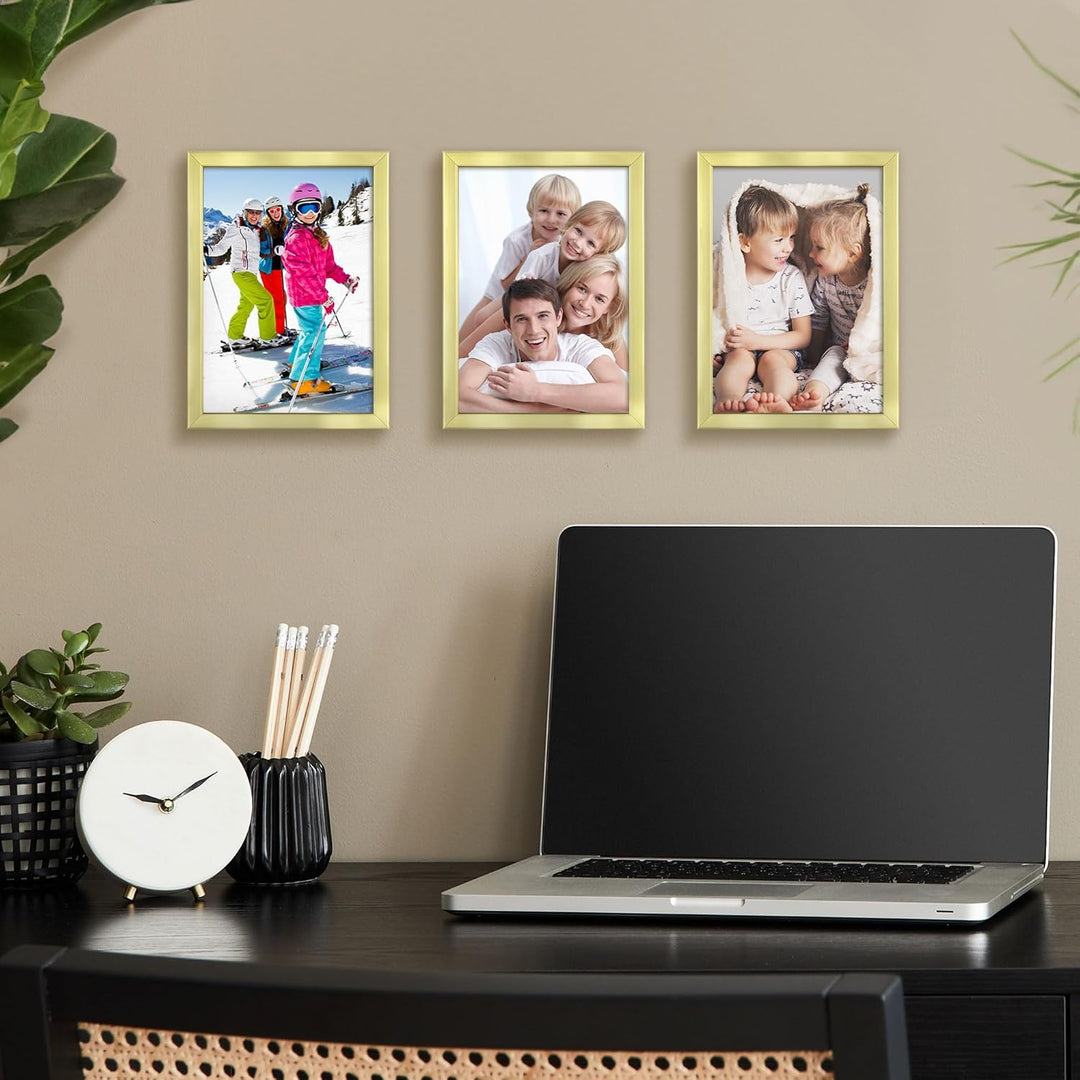 8x10 (20x25 cm) Picture Frames, Modern Professional Frame Set, Noble Collection, (Gold, 6 Pack) - Just Closeouts Canada Inc.00810023782018