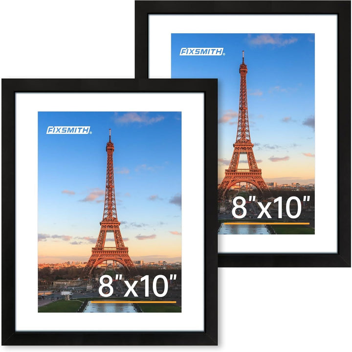 8x10 Picture Frame Set of 2, Black, HD Plexiglass, Multi Picture Frames Collage for Tabletop or Wall Display - Just Closeouts Canada Inc.6971152693775
