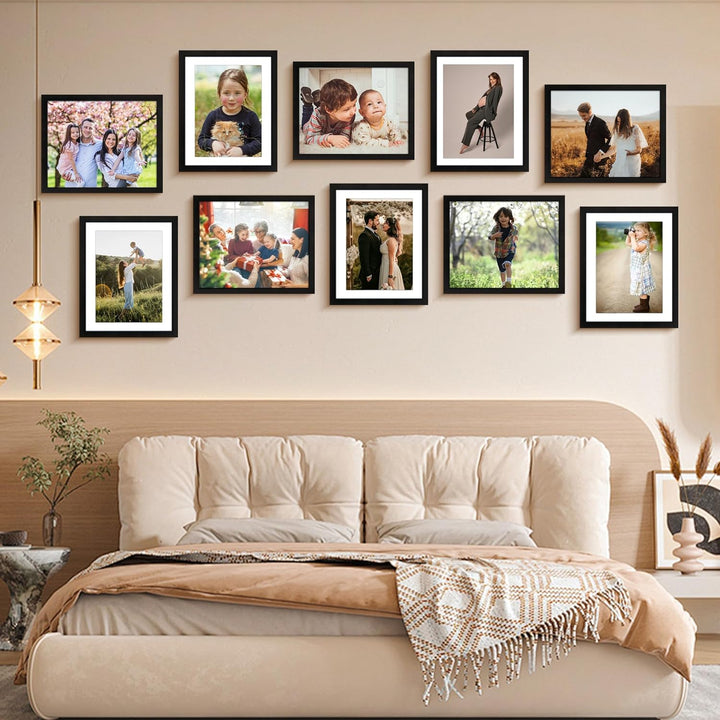 8x10 Picture Frame Set of 2, Black, HD Plexiglass, Multi Picture Frames Collage for Tabletop or Wall Display - Just Closeouts Canada Inc.6971152693775