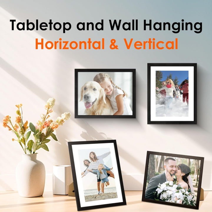 8x10 Picture Frame Set of 2, Black, HD Plexiglass, Multi Picture Frames Collage for Tabletop or Wall Display - Just Closeouts Canada Inc.6971152693775