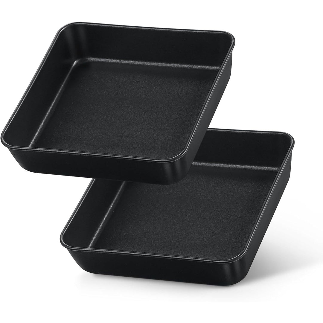 8x8 Inch Square Baking Pan, Nonstick Stainless Steel Square Cake Pans Set of 2, Metal Square Pan Set for Baking Cake Lasagna Brownies, Non - Toxic & Easy Release, Rust Free & Oven Safe - Just Closeouts Canada Inc.