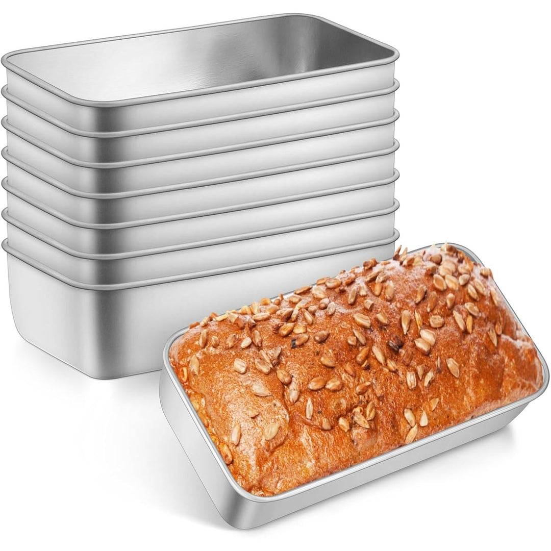 9” x 5” Bread Loaf Pans Set of 8, Heavy Duty Stainless Steel Loaf Pan for Meatloaf, Cakes, Brownies, Lasagnas, Dishwasher Oven Safe - Just Closeouts Canada Inc.