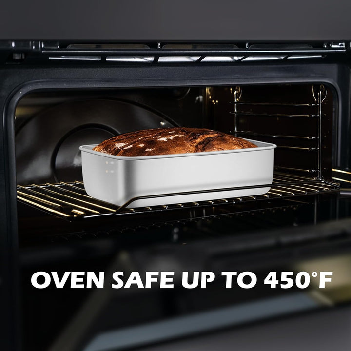 9” x 5” Bread Loaf Pans Set of 8, Heavy Duty Stainless Steel Loaf Pan for Meatloaf, Cakes, Brownies, Lasagnas, Dishwasher Oven Safe - Just Closeouts Canada Inc.