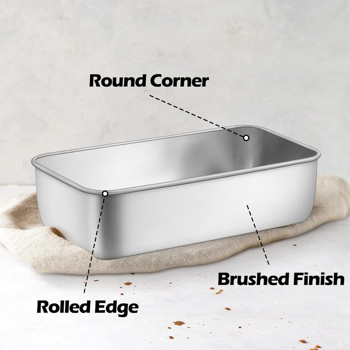 9” x 5” Bread Loaf Pans Set of 8, Heavy Duty Stainless Steel Loaf Pan for Meatloaf, Cakes, Brownies, Lasagnas, Dishwasher Oven Safe - Just Closeouts Canada Inc.