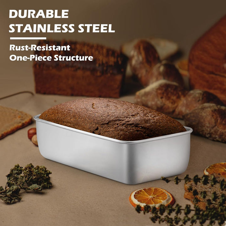 9” x 5” Bread Loaf Pans Set of 8, Heavy Duty Stainless Steel Loaf Pan for Meatloaf, Cakes, Brownies, Lasagnas, Dishwasher Oven Safe - Just Closeouts Canada Inc.