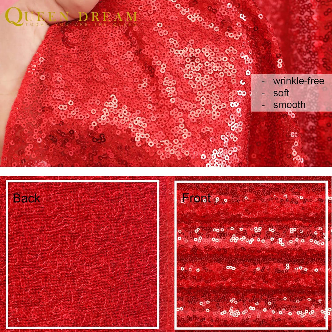 4ft x 8ft Red Sequin Backdrops Glitter Curtain Photography Background Valentine's Day Baby Shower Decorations