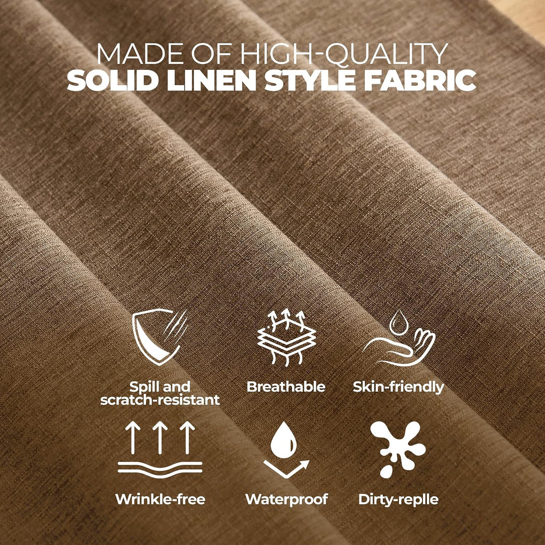 Rectangle Waterproof Dining Table Cloth for Kitchen, Dirty-repelling Linen Table Cover for Coffee Table, Anti-Scratch Table Cloth for Dining Room (Oblong, 60 x 84 inch (Rectangular), Coffee)