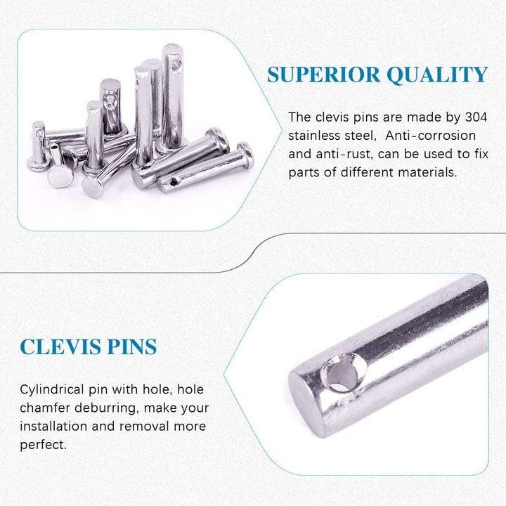 96Pcs 12 Sizes 304 Stainless Steel Flat Head Single Hole Clevis Pins Assortment Kit - Just Closeouts Canada Inc.X002JPC3S7