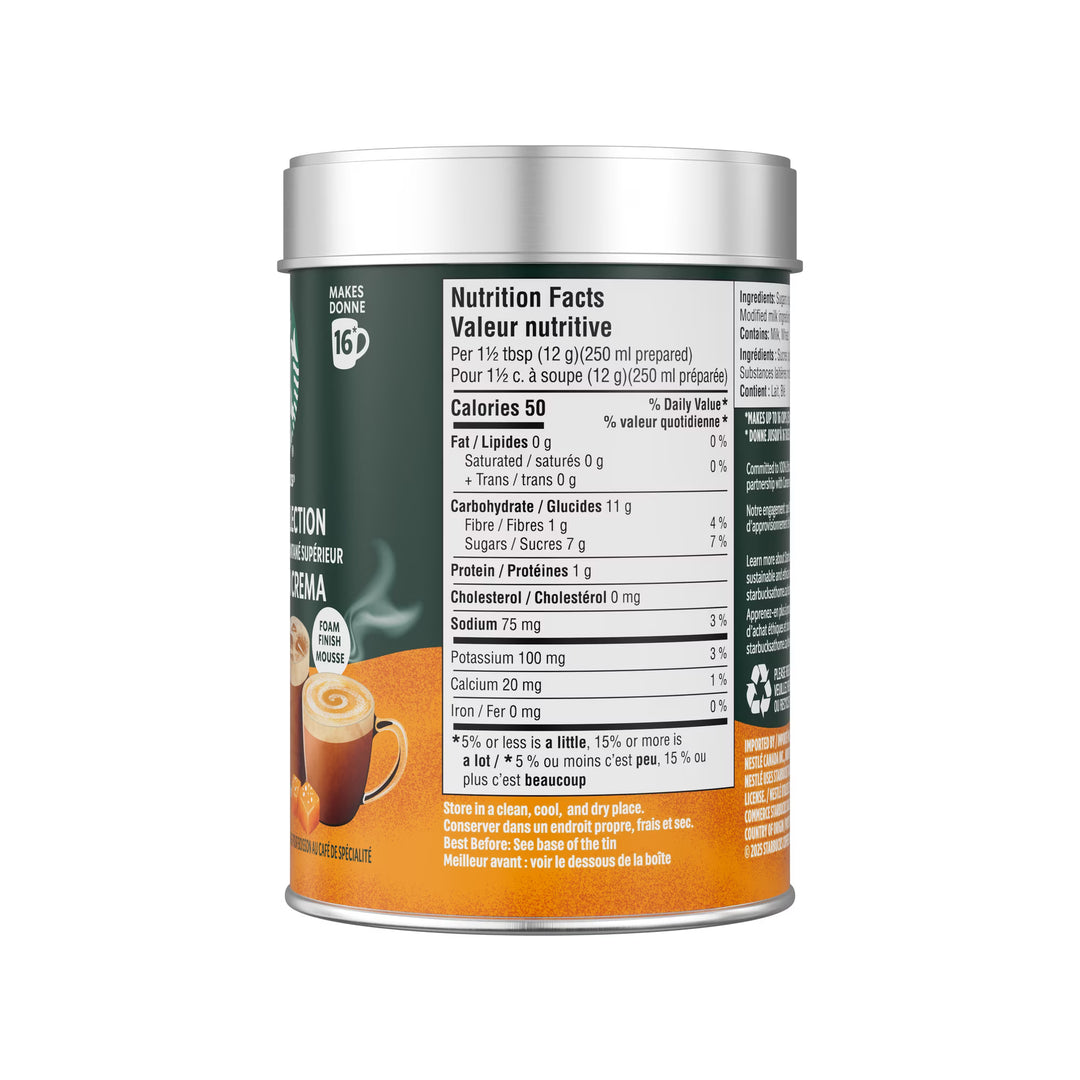 STARBUCKS Crema Collection Salted Caramel Premium Instant Coffee Mix, Enjoy Hot or Iced, 202g
