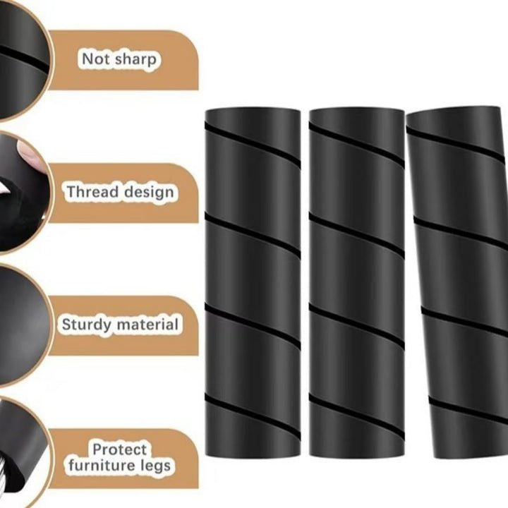 Eight black bed frame leg toe protectors, view 3