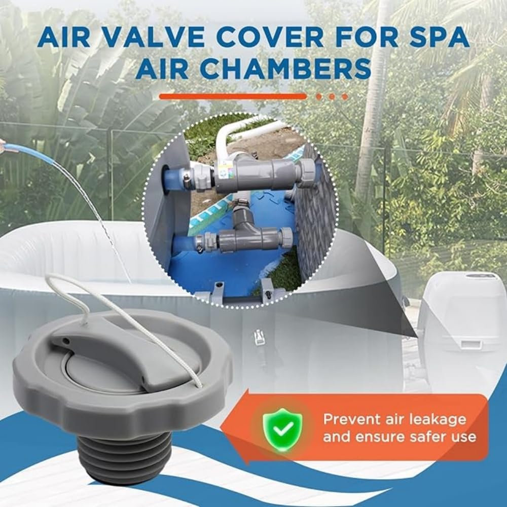 Gray P05767 inflatable spa air valve cap, view 2