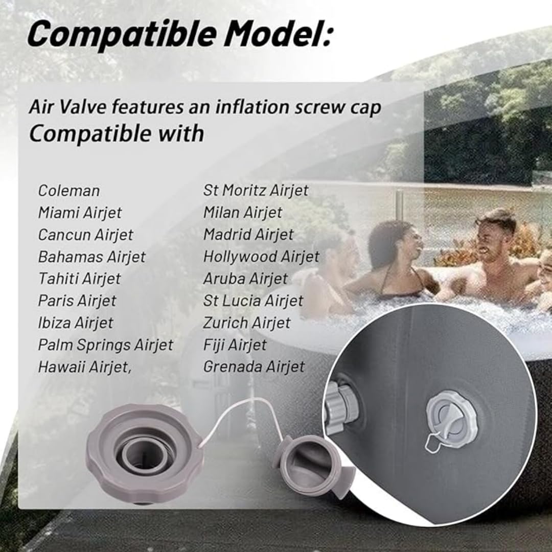 Gray P05767 inflatable spa air valve cap, view 5