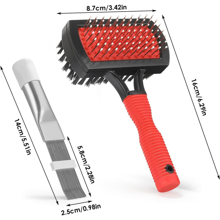 Two-piece air conditioner coil cleaning brush and fin comb kit, view 2