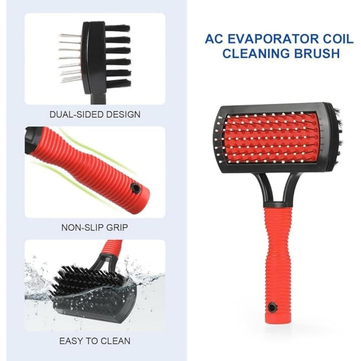Two-piece air conditioner coil cleaning brush and fin comb kit, view 3