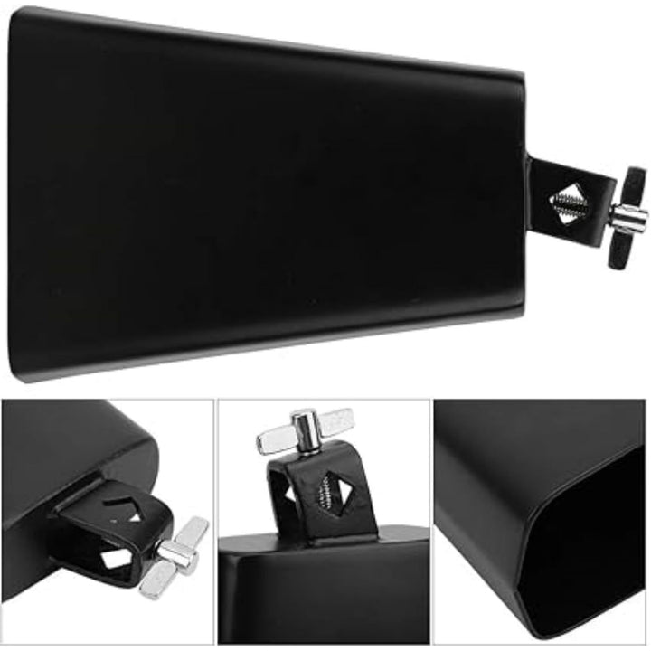 Black mountable tambourine and 7-inch cowbell kit, view 6