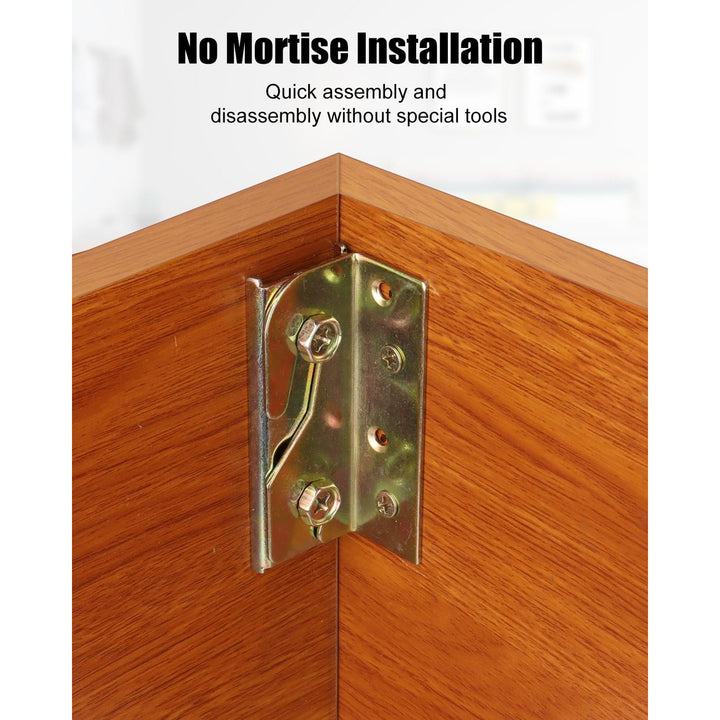 Four no-mortise bed rail brackets with screws, view 2