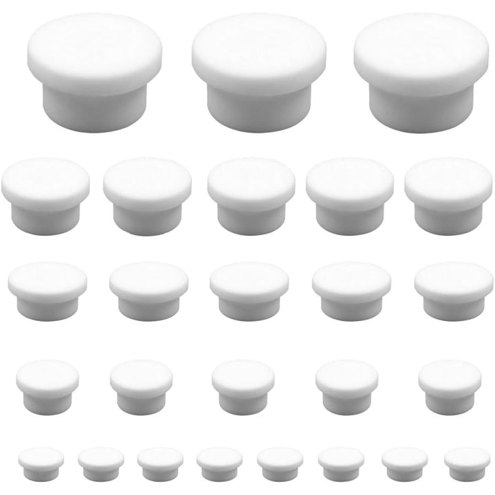 26-piece white silicone bathtub jet cover set, view 1