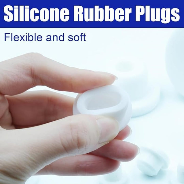 26-piece white silicone bathtub jet cover set, view 4