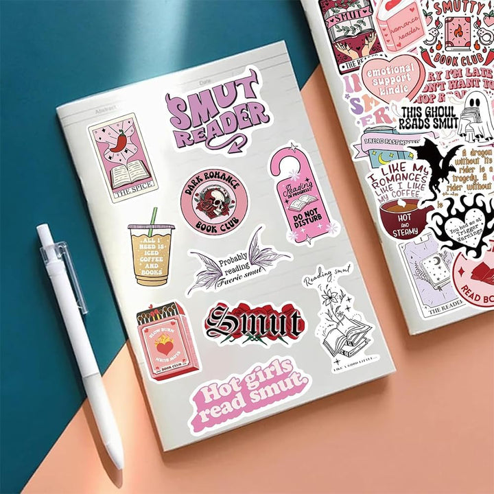 52-piece bookish reading sticker pack for adults, view 2