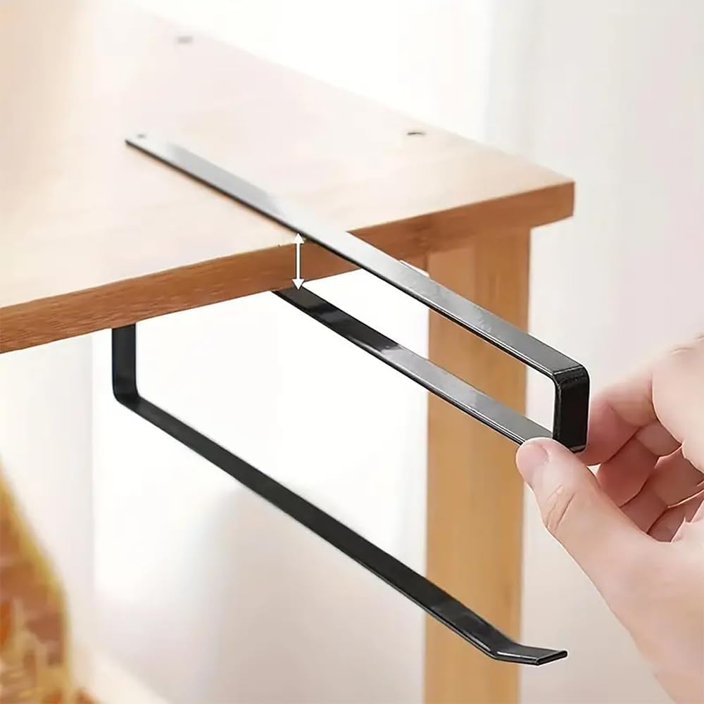 Black under-cabinet tumbler lid and paper towel holder, view 3