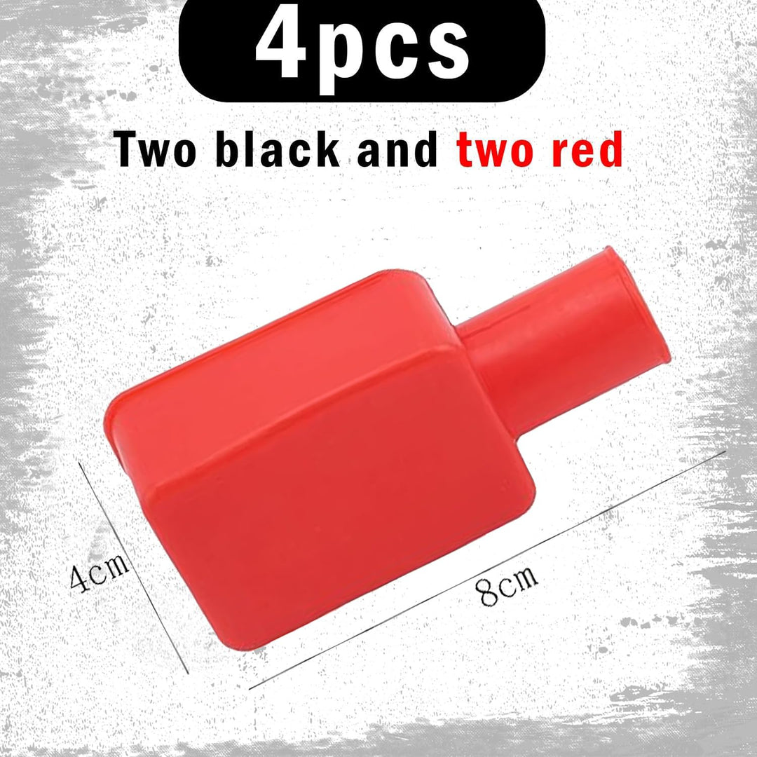 12-piece red and black battery terminal cover set, view 2