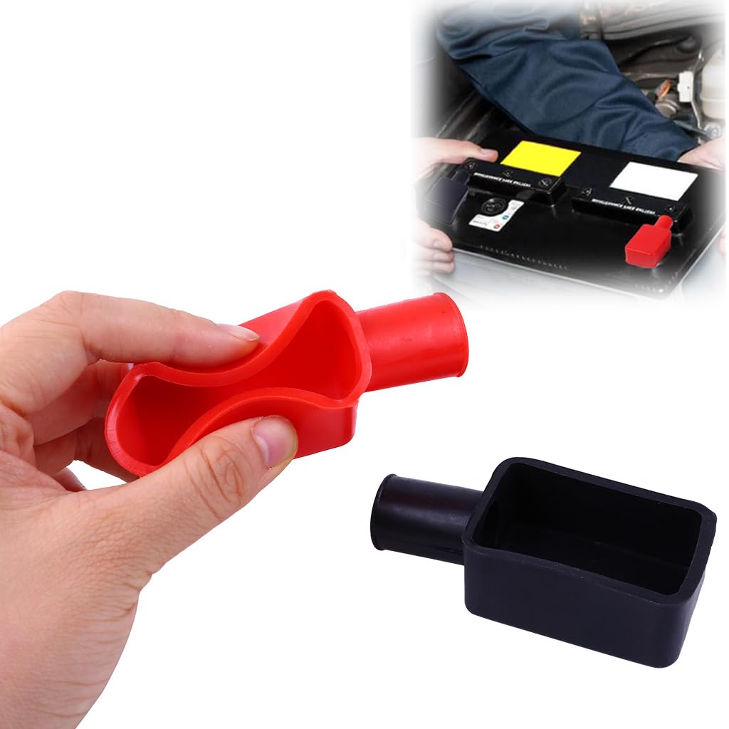 12-piece red and black battery terminal cover set, view 3