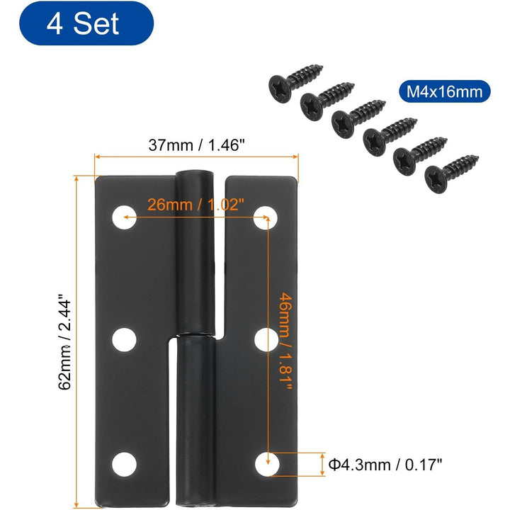 Black 2.5-inch left-handed lift-off hinges, view 2