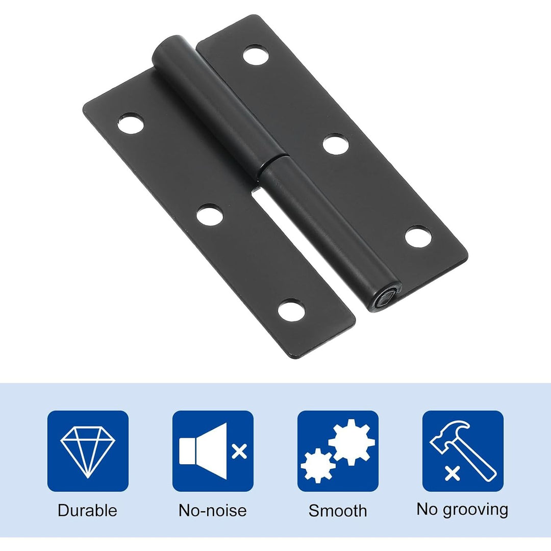 Black 2.5-inch left-handed lift-off hinges, view 4