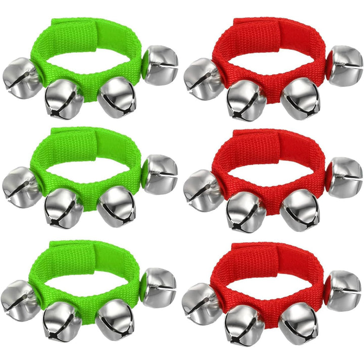 Red and green wearable jingle bell straps, photo 1