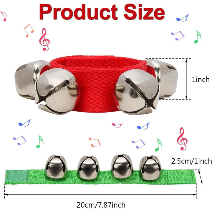 Red and green wearable jingle bell straps, photo 2