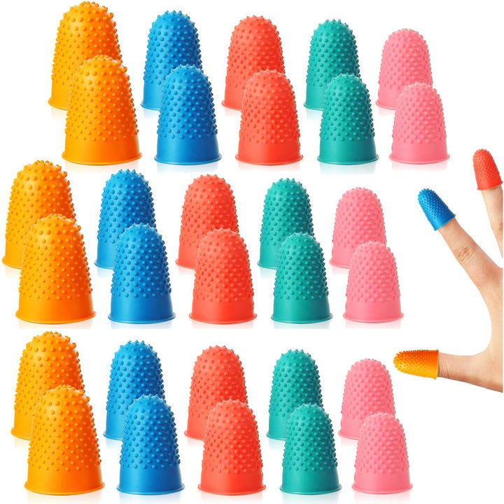 Assorted-colour reusable rubber fingertip caps, photo 1
