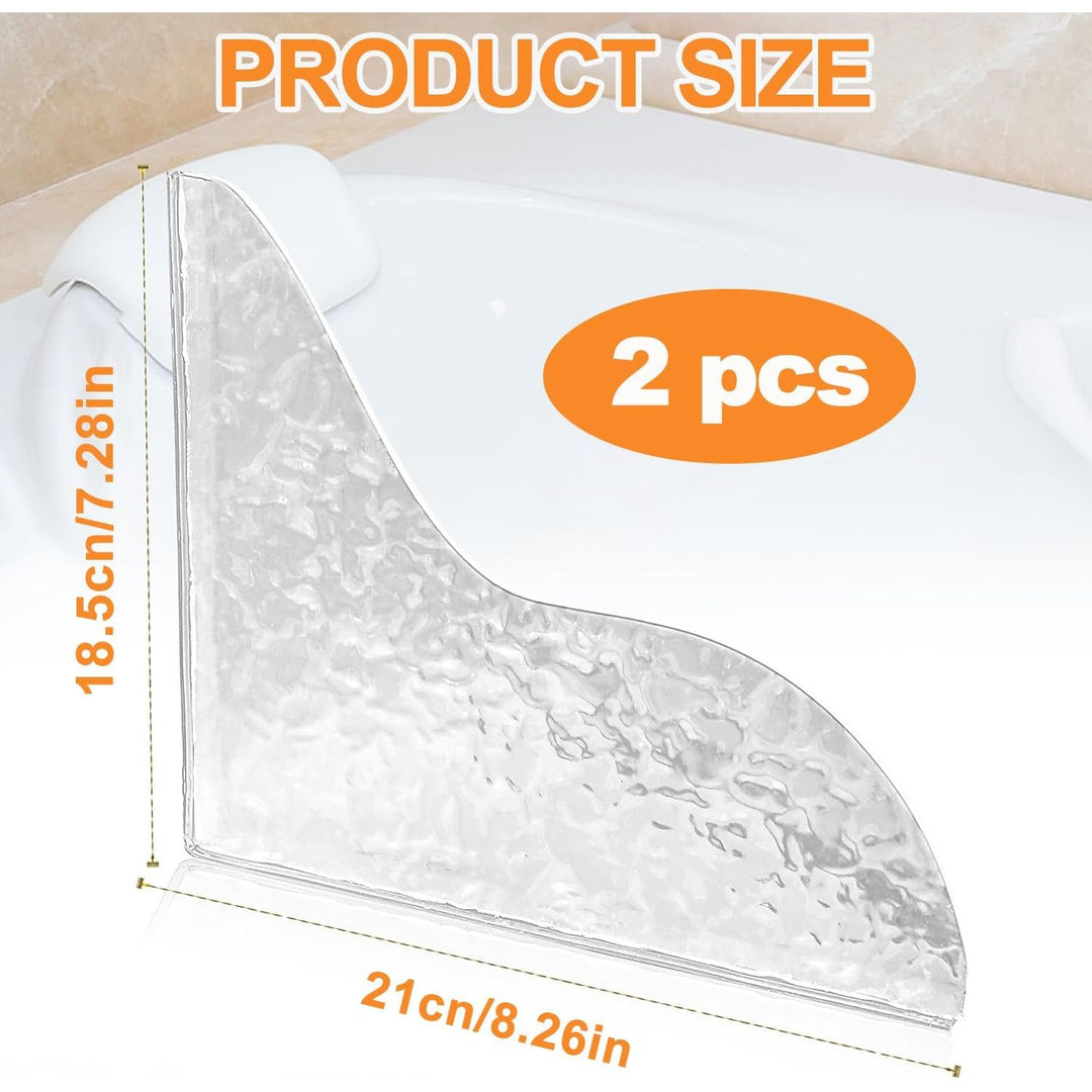 Clear self-adhesive shower corner splash guards, photo 2