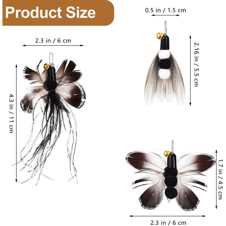 Feather insect cat wand refill attachments with bells, photo 2