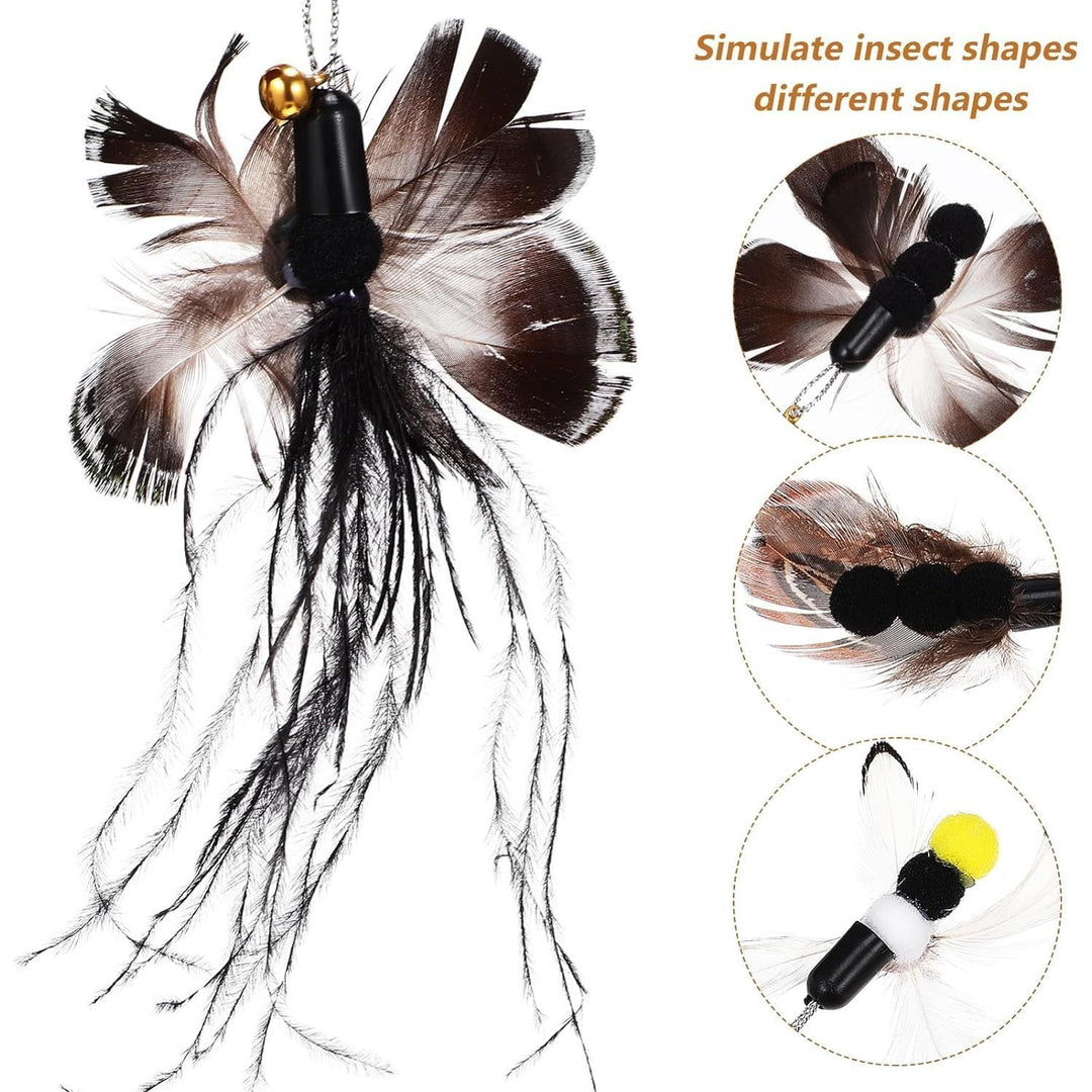 Feather insect cat wand refill attachments with bells, photo 3