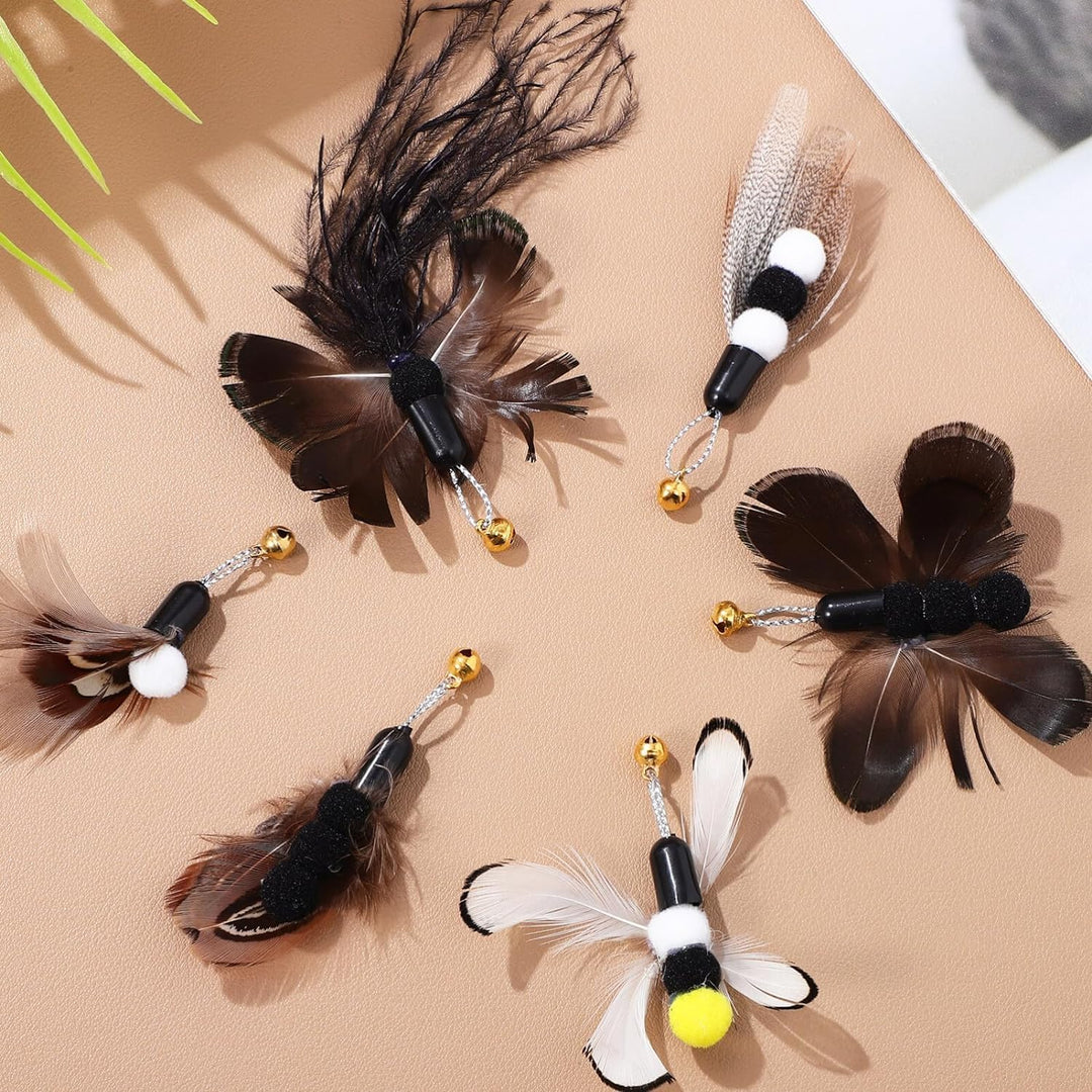 Feather insect cat wand refill attachments with bells, photo 5