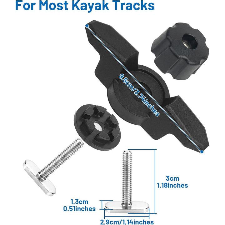 Black kayak track-mount anchor rope cleats, photo 2