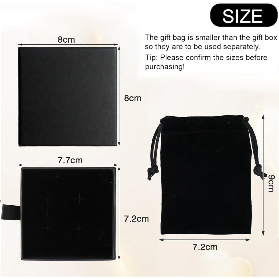 Black jewelry drawer gift boxes and velvet pouches, photo 2