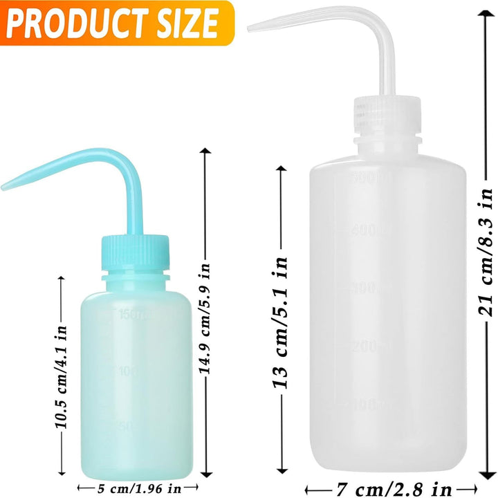 Three narrow-spout squeeze wash bottles, view 3