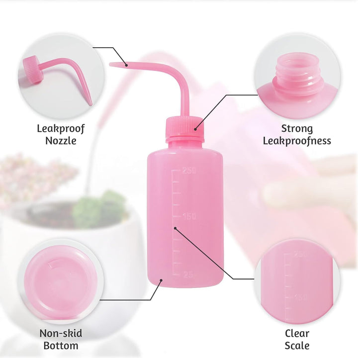 Three narrow-spout squeeze wash bottles, view 4