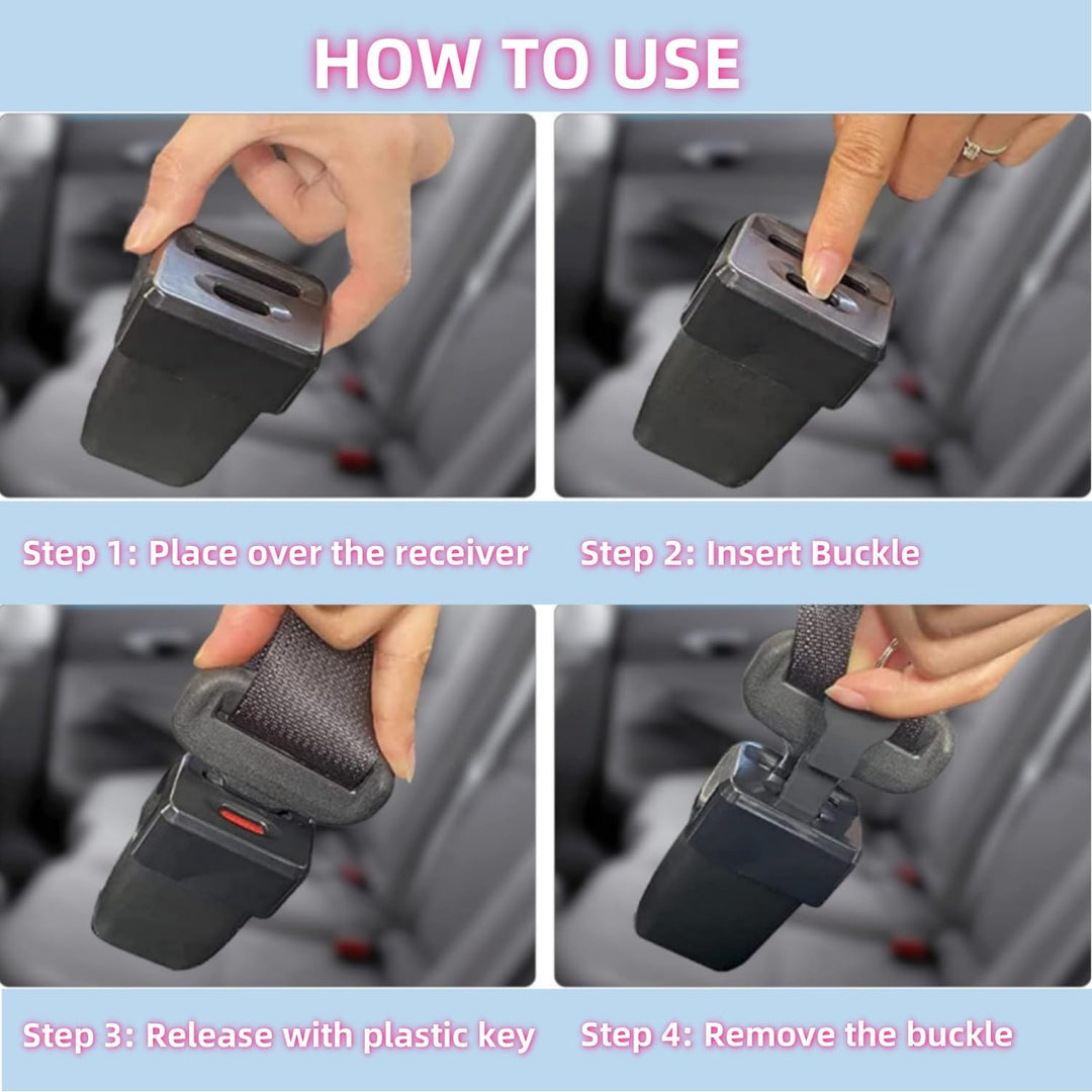 Black seat-buckle guard covers, view 6