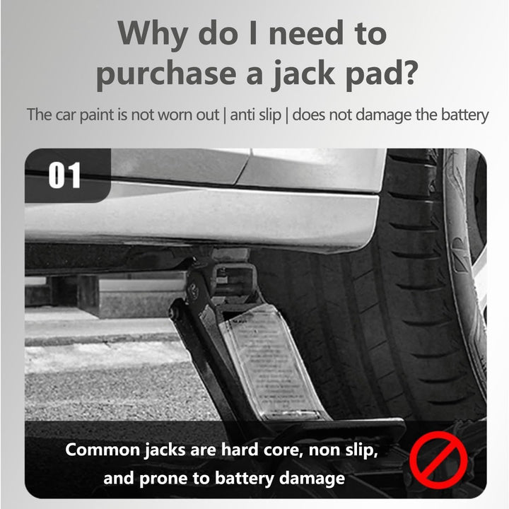 Black slotted vehicle jack pads, view 2