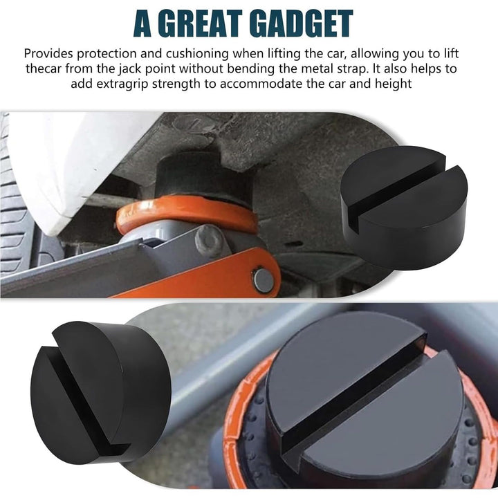 Black slotted vehicle jack pads, view 4