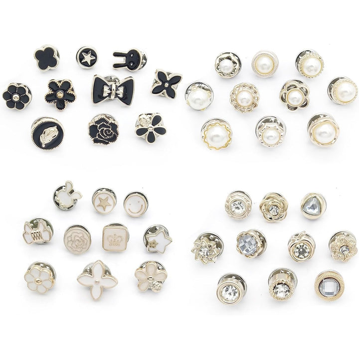 40-piece decorative mini brooch pin assortment, view 1